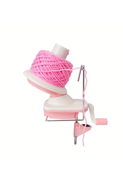 Choice آلة لف الخيوط مكونة من قطعة واحدة، آلة لف الكرات ذات المقبض اليدوي باللونين الوردي والأرجواني، منظم خيوط الحياكة والكروشيه.