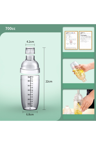Choice كوب رجّ كوكتيل مارتيني يدوي من الراتينج 700 مل مع ميزان، 350 مل/500 مل...