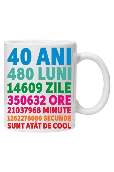 CRD PRINT Personalized mug '40 years 480 months' 330ml, white