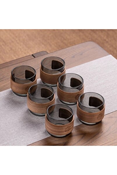 Choice مجموعة أكواب شاي زجاجية مقاومة للحرارة، سعة 150 مل، رمادية اللون، مكونة من 6 قطع، سعة 150 مل، كوب قهوة إسبريسو منزلي مقاوم للحروق