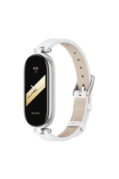 Choice سوار ساعة Mi Band 10 باللون الأبيض والفضي لساعة Mi Band 10 9 8 7 6 5 4...