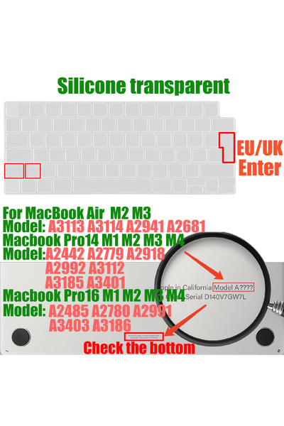 Choice A3113 EU Clear 2412 Keyboard Cover for 2022-2024 M4 M3/M2/M1Chip Pro 1...