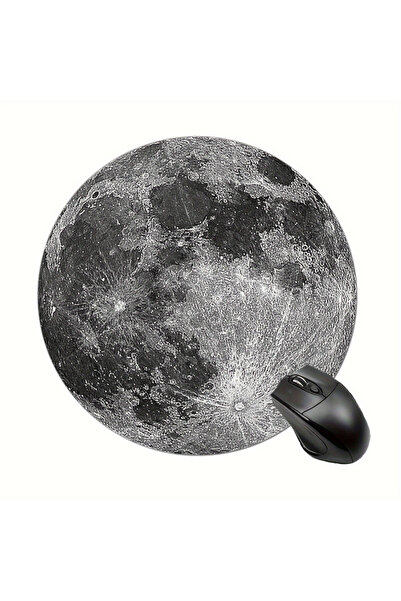 Choice لوحة ماوس دائرية غير قابلة للانزلاق بتصميم قمر أبيض مقاس 220 × 220 × 2...