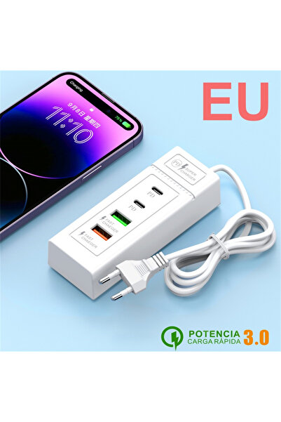 Choice EU 2USB 2Type C 4Ports USB Fast Charger Station USB HUB3.0 Multi Splitter Adapter USB C Expander Por