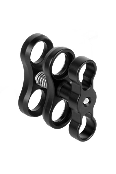 Choice مشبك فراشة أسود بشعار XT-XINTE بفتحتين وذراع مصباح الغوص وحامل رأس كرو...