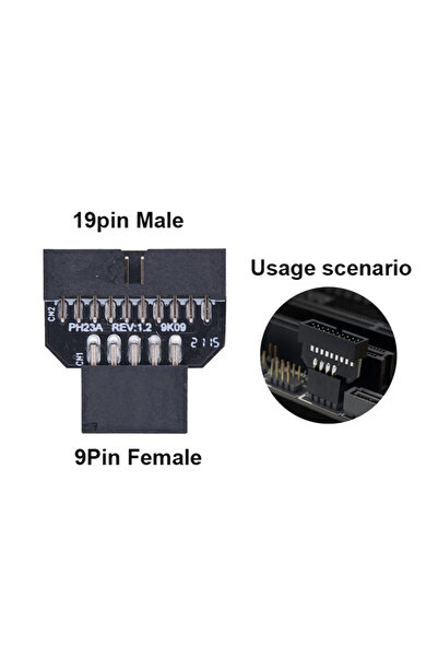 Choice محول كابل تمديد موصل USB 9 سنون إلى 19 سنون للوحة الأم من 19P M إلى 9P...