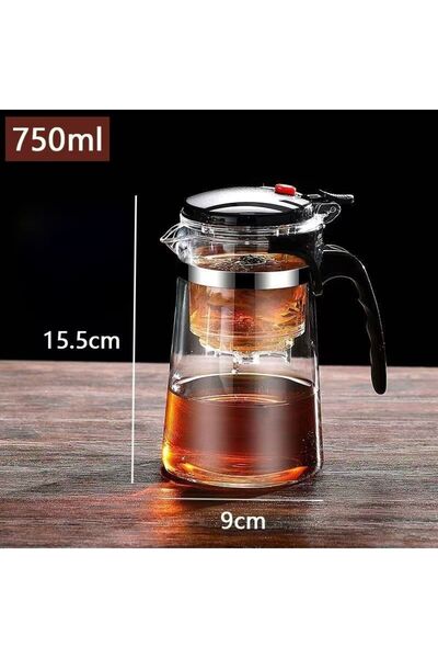 Choice كوب أنيق ومقاوم للحرارة العالية بسعة 750 مل، طقم شاي منزلي، فلتر شاي و...