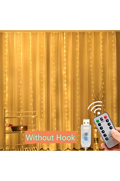 Choice 3م×3م سلسلة أضواء خرافية دافئة بدون خطاف USB LED ستارة جارلاند لحفلات ...