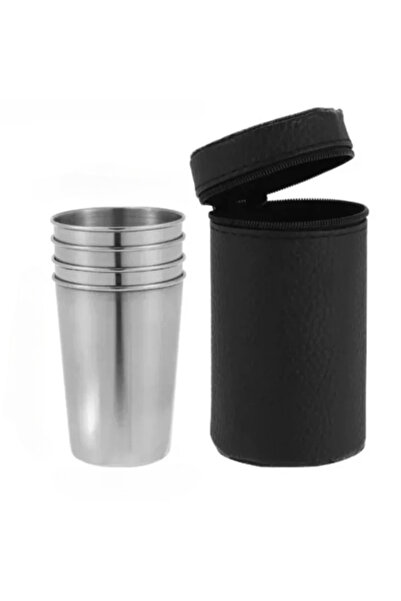 Choice 30-170 مل 170 مل 4 قطع أكواب صغيرة مع حافظة أكواب السفر الخارجية المصن...