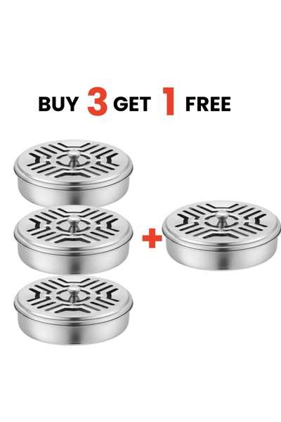 Choice1 حامل لفائف البعوض من الفولاذ المقاوم للصدأ مكون من 4 قطع مع غطاء صيني...