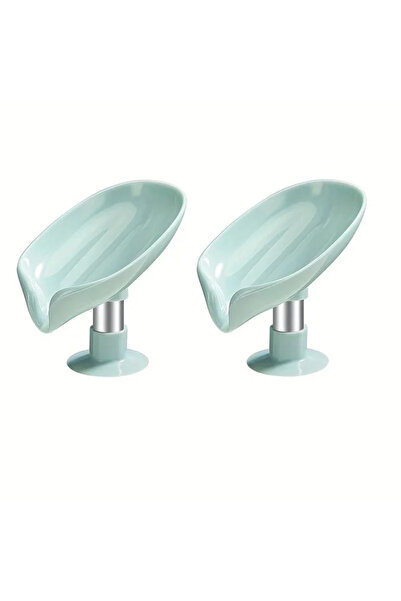 Choice صندوق صابون تصريف بتصميم أوراق الشجر الخضراء، قطعتان، مع كوب شفط، بلاس...