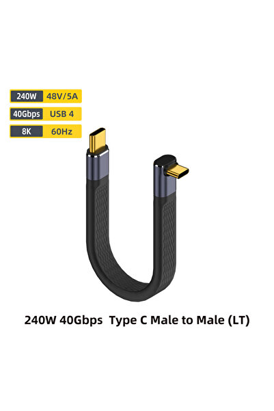 Choice 1 PCs 240W CG-CG LT USB4 Elbow Short Cable 13.5cm Thunderbolt4 Type C Cable 40Gbps PD240W Charging C