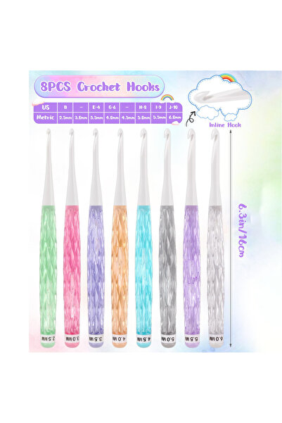 Choice 8pcs 8Pcs/set Color Crochet Hook Kit Ergonomic Crochet Hook for Beginner Knitting Sweater DIY Knitti