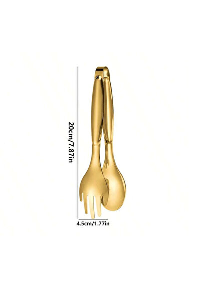 Choice gold 1PC/Non-Slip Stainless Steel Food Tongs Meat Salad Bread Serving Tongs For Barbecue Cooking Ute