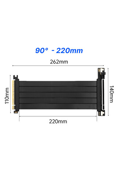 Choice PCIE 4.0-22cm FENVI PCIE 4.0 Extension Cable Black 90°angle High-Speed...