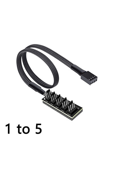 Choice1 1 إلى 5 مروحة محور PWM مروحة محور 1 إلى 5/6 جهاز كمبيوتر وحدة المعالجة المركزية التبريد مروحة 4PIN كابل الطاقة محول المحور حالة الأكمام Spl