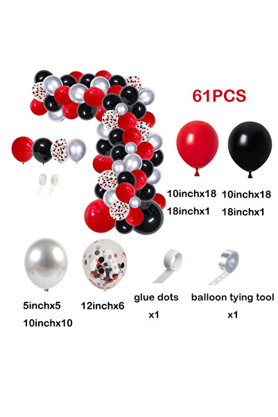 Choice كما في الصورة رقم 1، مجموعة واحدة من أقواس البالونات الحمراء والسوداء ...