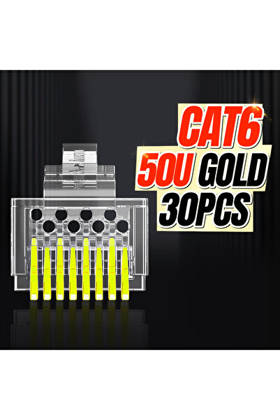 Choice CAT6 50U 100PCS AMPCOM RJ45 Connector Pass Through CAT6 CAT5E Modular Plug Network Ends UTP 3U 50u G