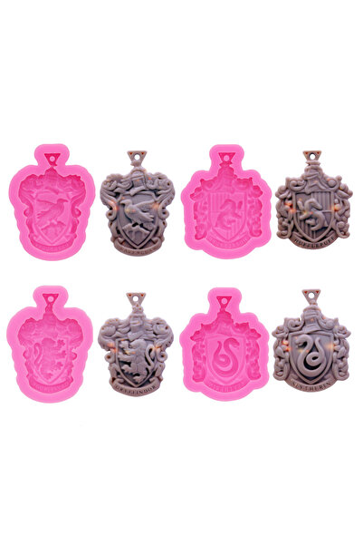 Choice6 Pink Four colleges emblem silicone mold keychain necklace jewelry pen...
