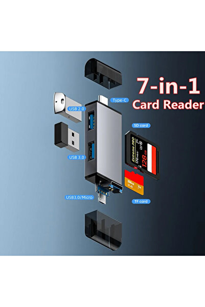 Choice 7 in 1 USB 3.0 7 in 1 Card Reader USB 3.0 Type C to SD TF Memory Card ...