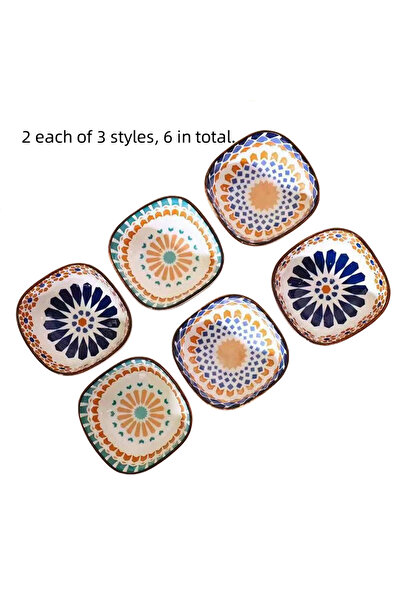 Choice 3.5 Inch Gold Bohemian style ceramic bowl household sauce bowl small square bowl Japanese snack bowl