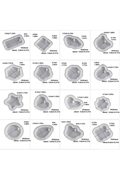 Choice مجموعة من 16 قالبًا من قوالب المجوهرات المصنوعة من السيليكون مع ثقب عل...