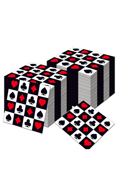 Choice MM114-ZJ-20PCS 20pcs Poker Game Card Square Guest Napkins Disposable P...