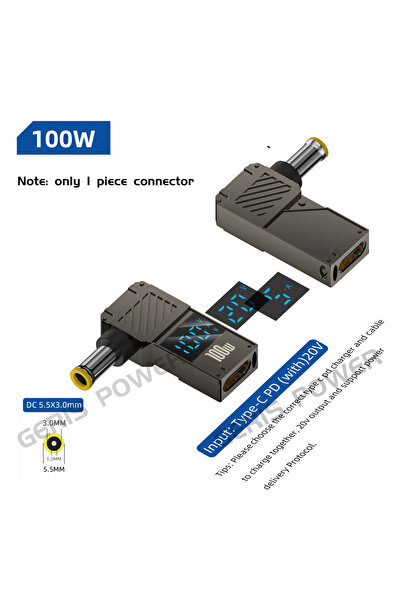 Choice محول طاقة 5.5 × 3.0 مم 6.5 واط 90 واط 100 واط USB Type C PD إلى الكمبي...