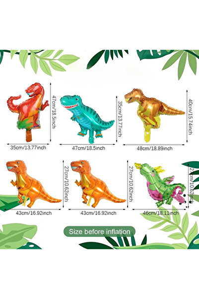 Miniso أخرى 12 قطعة 6/35 قطعة بالونات ديناصور صغيرة من رقائق الألومنيوم لتزيي...