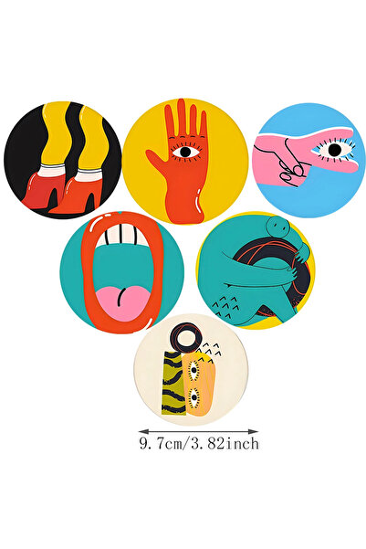 Choice 6 قطع من بساط الأكواب على شكل بيكاسو، بساط خشبي للأكواب والأكواب، بساط...