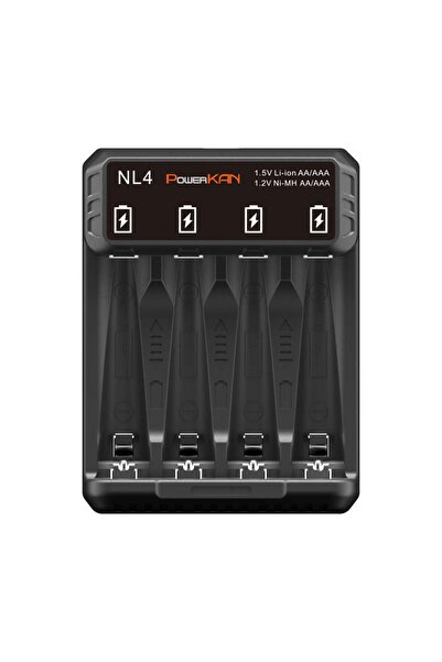 Choice شاحن بطارية NL4 POWERKAN NL4، 4 فتحات تدعم بشكل مستقل بطاريات AA/AAA ب...