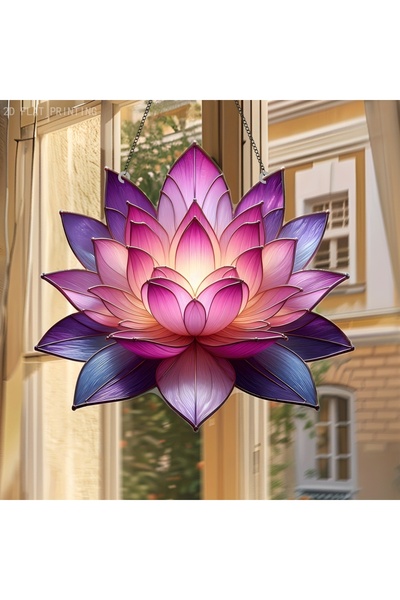 Choice مصيدة شمس اللوتس 20×22 سم، مصيدة شمس اللوتس ثنائية الأبعاد من الأكريليك، قائمة داخلية معلقة على النافذة مناسبة لـ