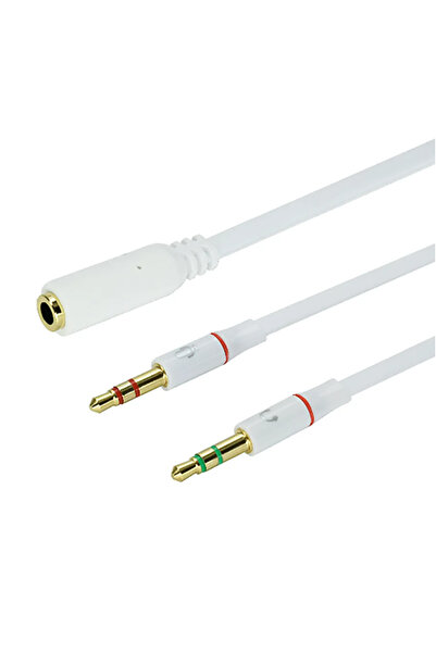 Choice WHITE 3.5mm PC Computer Audio Cable Earphone Cable Conversion Micropho...