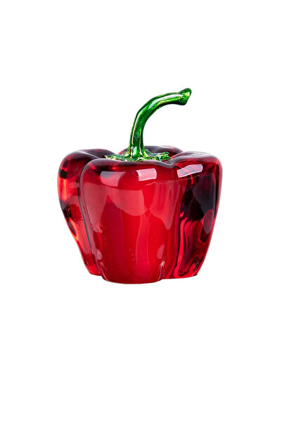 Choice زينة من الفلفل الأحمر والأخضر بطول 4.5 سم، مصنوعة من زجاج ملون، ديكور ...