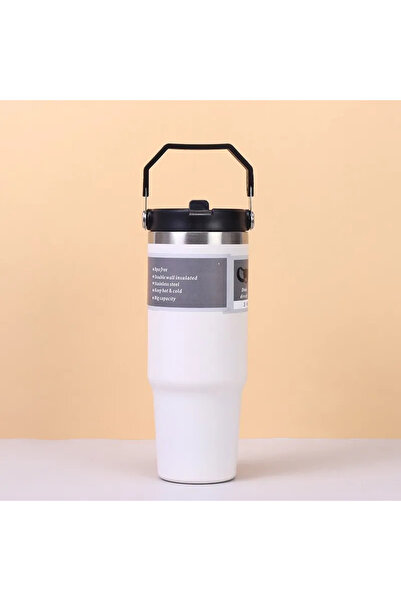 Choice كوب ترمس أبيض 900 مل 30 أونصة من الفولاذ المقاوم للصدأ مصنوع من مادة ت...