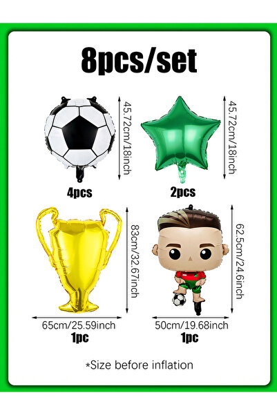 Choice مجموعة بالونات حفلات أعياد الميلاد على شكل كرة قدم، مكونة من 8 قطع، مق...