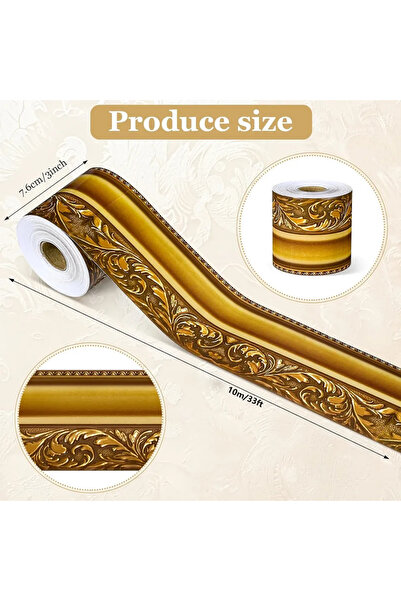 Choice 1 لفة 1 لفة 10 م ملصق ذاتي اللصق عصري إطار صورة ذهبي عتيق ملصق DIY
