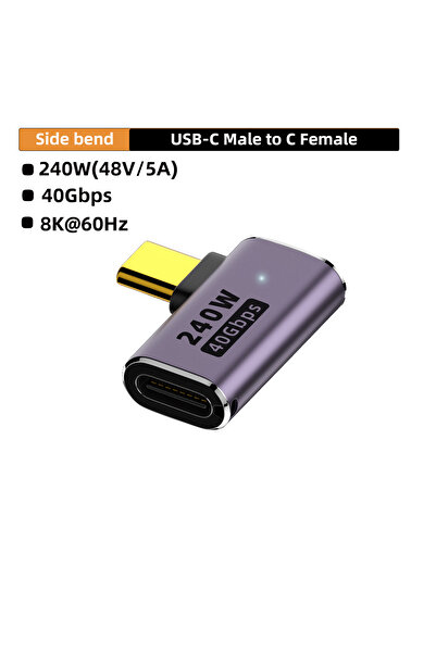 Choice 240W CM-CG CW USB4.0 40Gbps U-Shape Straight Angle 240W 5A USB C to Ty...