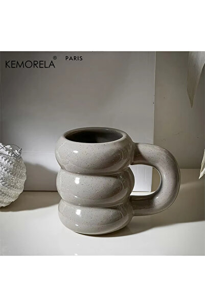 Choice كوب سيراميك لطيف على شكل دونات من KEMORELA، سعة كبيرة 420 مل، بتصميم ن...