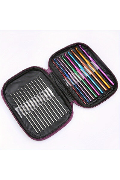 Choice 1 set 22pcs Crochet Hook Set with Aluminum Alloy Needles Complete Knitting Crochet Kit for DIY Sweat