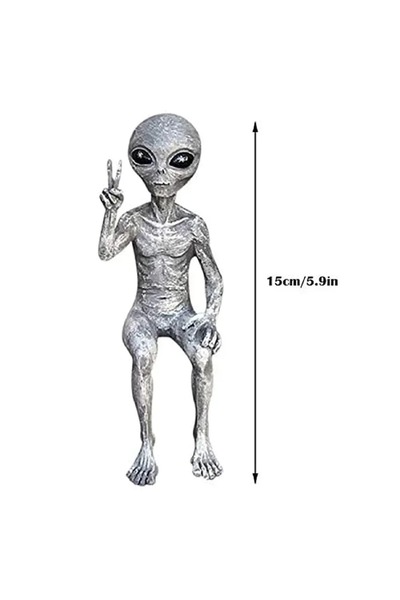 Choice تمثال غريب مضحك من الراتينج لتزيين الحديقة الخارجية، منحوتة قزم UFO، د...