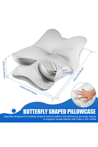 Choice غطاء وسادة عنق الرحم بلون رمادي فاتح - قطعة واحدة، غطاء وسادة ناعم على...