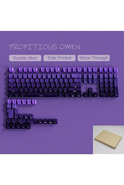 Choice أرجواني (عبوة صندوقية) 136 مفتاحًا من أغطية مفاتيح PBT مطبوع على الجان...