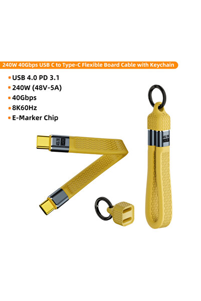 Choice 240W YSK THS USB 4 Cable Portable Keychain 240W USB C Charging Cable 40Gbps Data Transfer Thunderbol