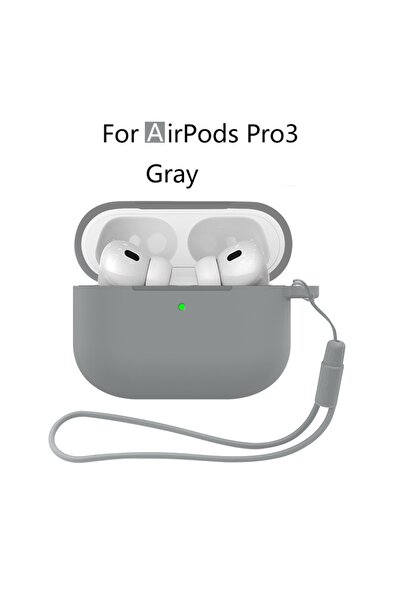 Choice جراب جديد رمادي اللون لسماعات AirPods Pro 3 B، مصنوع من السيليكون النا...