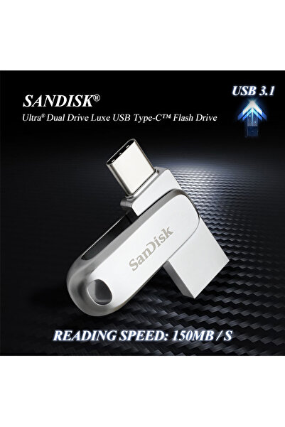 Choice USB 3.2 400Mbs 256GB SanDisk Ultra Dual Drive Luxe USB3.2 Type-C Flash Drive Metal Pen Drive 32GB 64