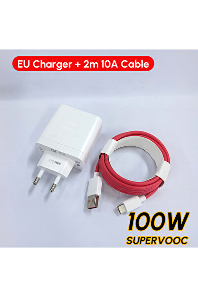 Oneplus EU and 2m Cable Charger Original 100W 80W USB Adapter SUPERVOOC Type C 10A Cable For Oppo F
