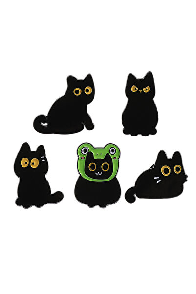 Choice4 دبوس مينا بتصميم قطط سوداء كرتونية إبداعية TUTZ1960-5، حيوان ضفدع قطة...