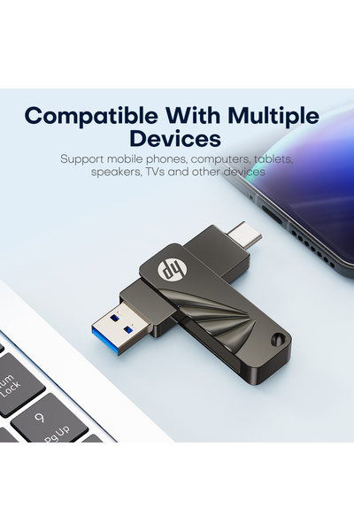 HP 128 GB 2 in 1 OTG Original Metal Flash Drive Dual Drive 762C USB 3.2 Type C/A Memory Stick Dual S