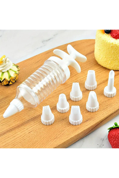 Choice فوهات جديدة بيضاء مكونة من 8 أنابيب مع محقنة بلاستيكية لتوزيع فوهات كر...